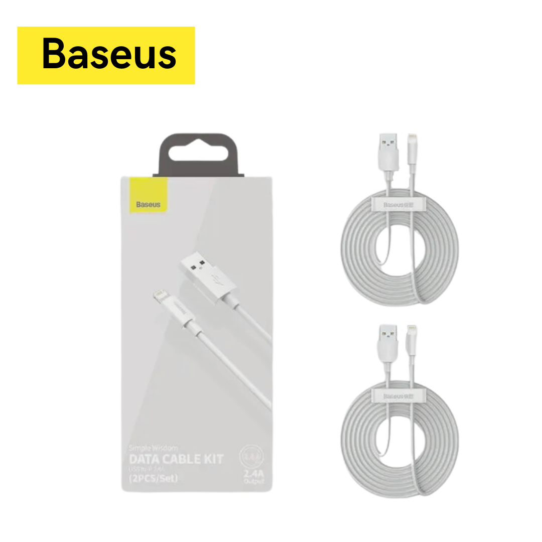 Kit 2 Cabos Baseus Lightning 2.4A